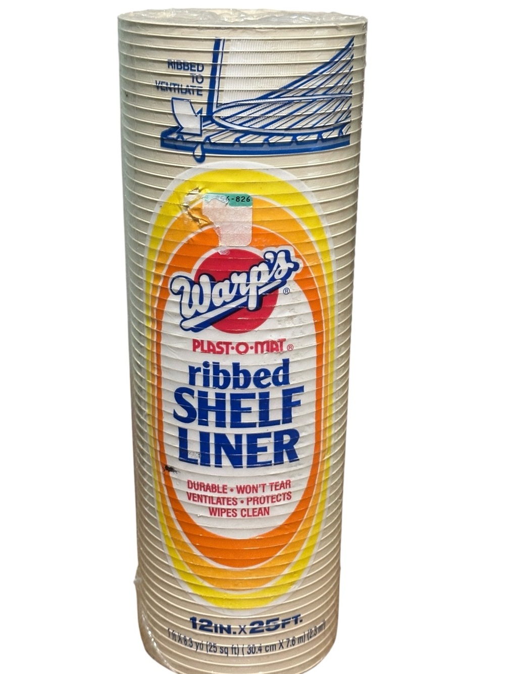Vintage Warp's PM120-W Plast-O-Mat Ribbed Shelf Liner Beige 12 in. x 25 ft.